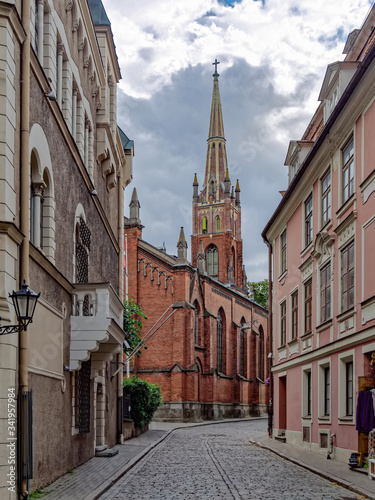 Anglicanu street. Riga. Latvia. July 2019 photo