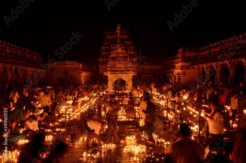 night view of virupaksha temple Humpi