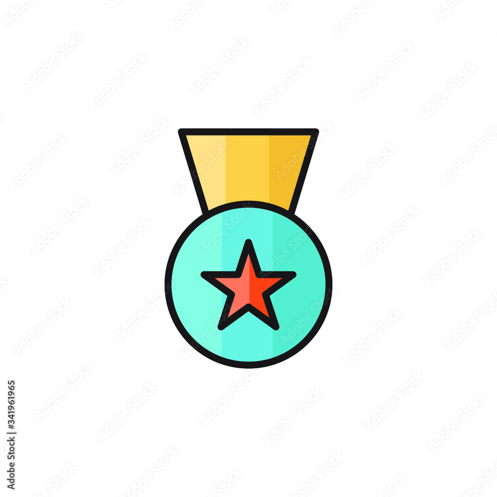 medal icon vector illustration filled outline medal icon vector illustration filled outline