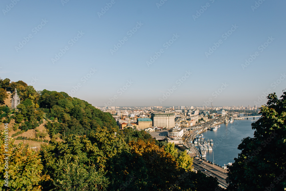 Kiev, top view of the Dnieper River. Capital of Ukraine