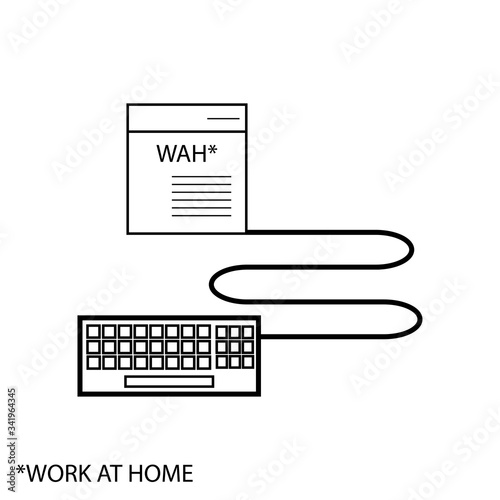 Keyboard and website labeled Work at home eps ten