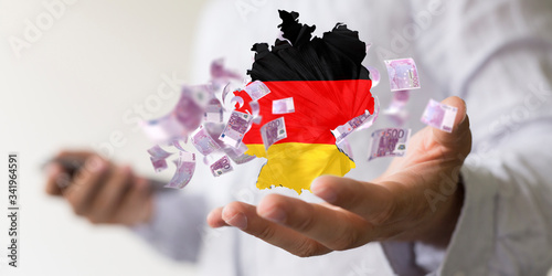 Fotografie Corona- Hilfe, Geld Deutschland.