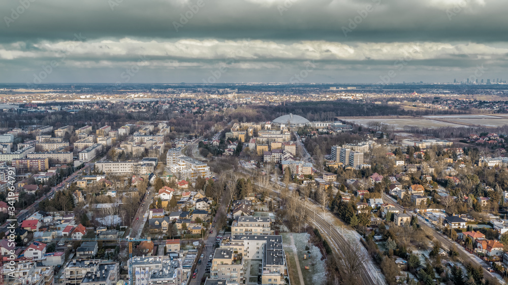 Winter in city, Europe, Poland, Mazovia