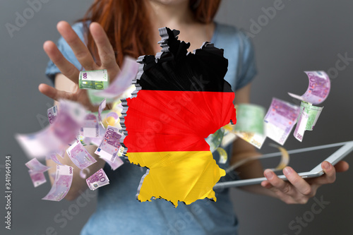 Euro Geldscheine und Coronavirus