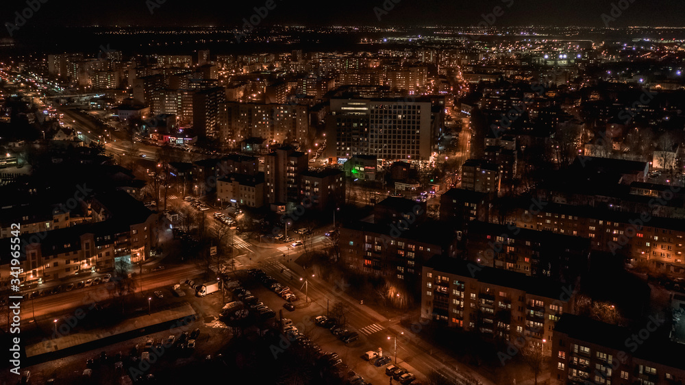 Obraz premium City by night, Europe, Poland, Mazovia
