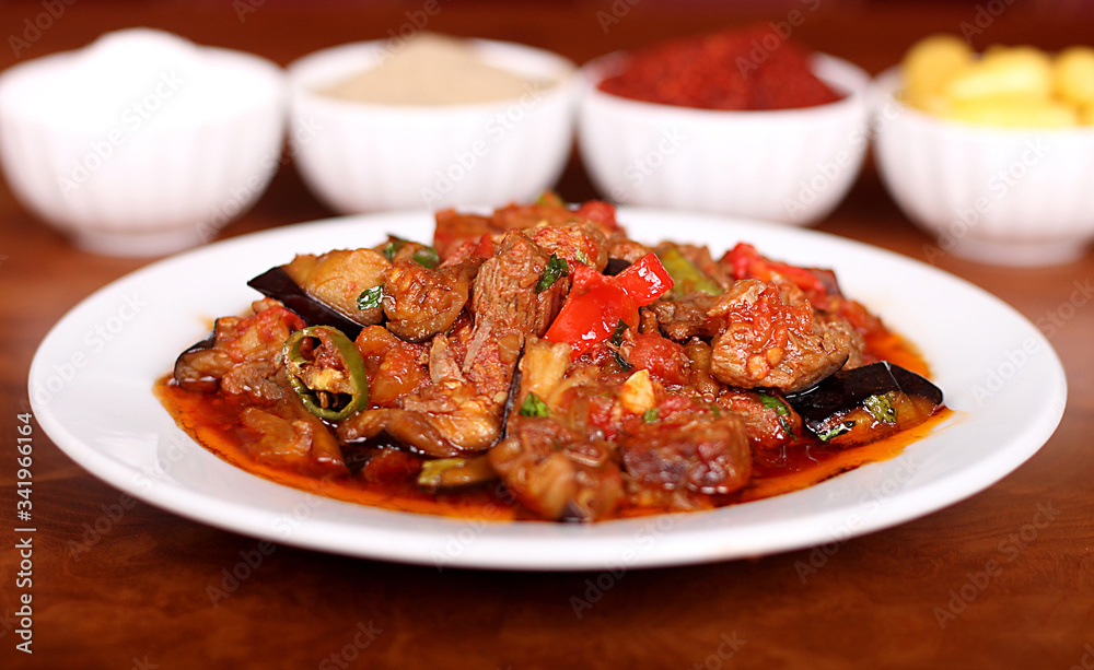 Fototapeta premium excellent turkish food eggplant kebab