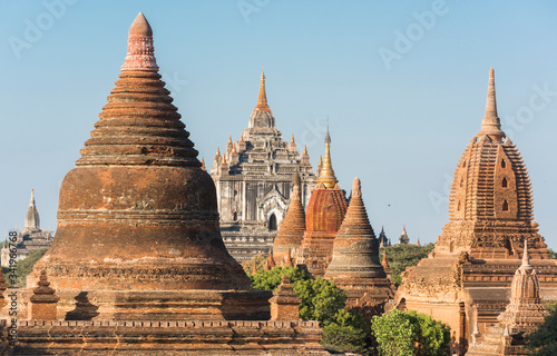 Pagodas in Bagan in Myanmar
