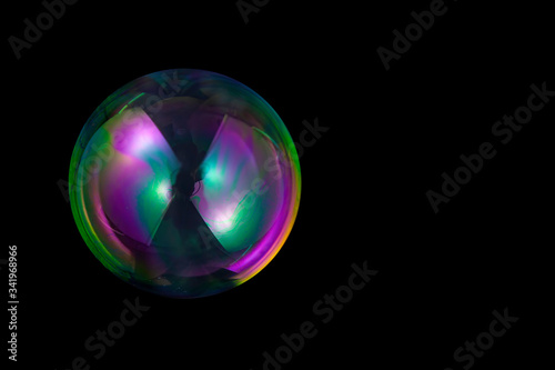 Detail close up macro of soap air bubble