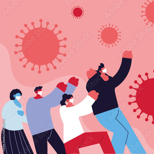 people with medical mask, fight against coronavirus