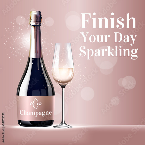 Finish your day sparkling realistic vector product ads poster template