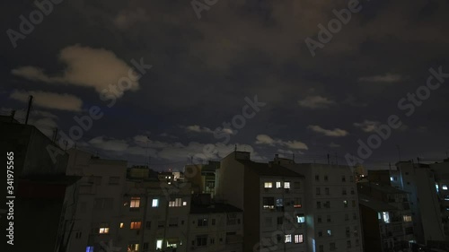 4k night timelapse clouds over the city