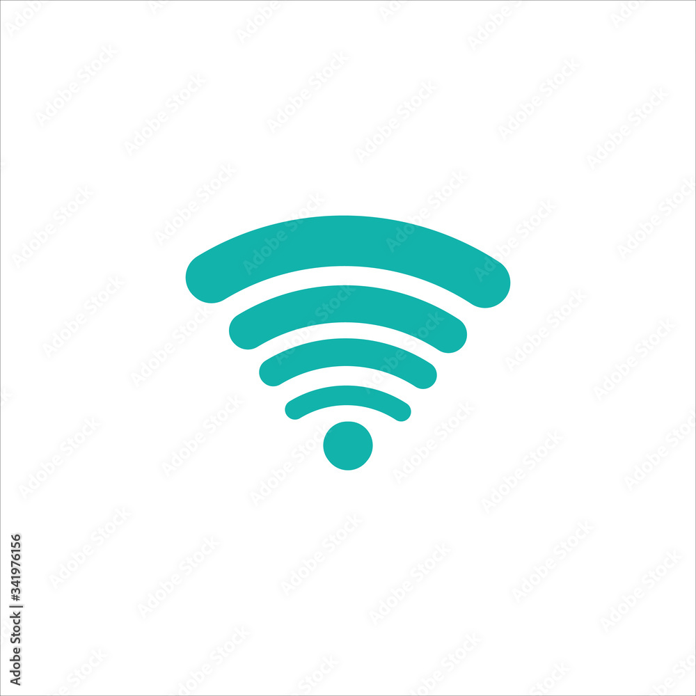 Wi-Fi network icon. Logo. Illustration. Isolated Illustration. Blue on white background. EPS Illustration. White background.