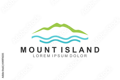 Mountain island logo design park outdoor icon symbol 