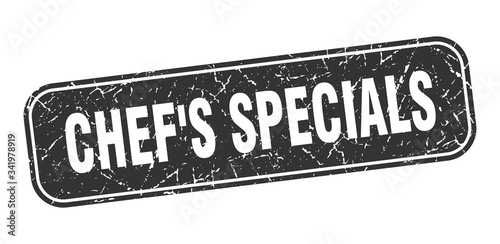 chef's specials stamp. chef's specials square grungy black sign