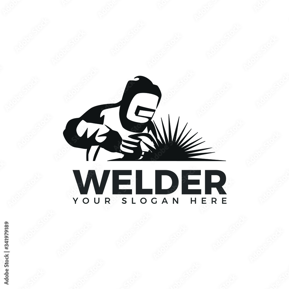 Welding logo industrial logo, WELDER LOGO SIMPLE AND CLEAN LOGO Stock