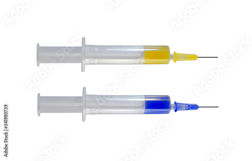 Blue and Yellow syringes