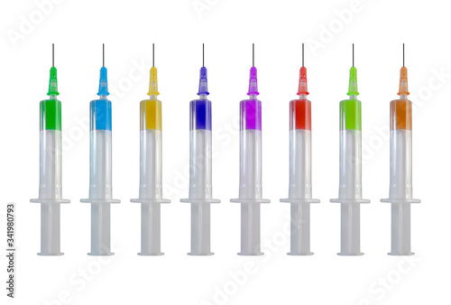 Colorful syringes