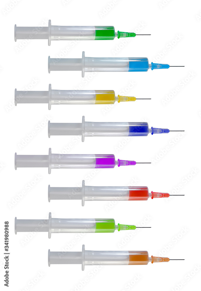 Syringes isolated - Vertical