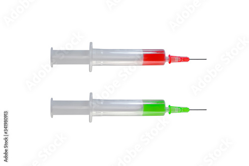 Green and Red syringes