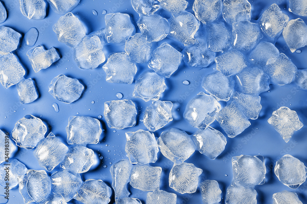 The texture of the ice on a pink background, freshness, frost. Copy space The texture of the ice on a pink background, freshness, frost. Copy space