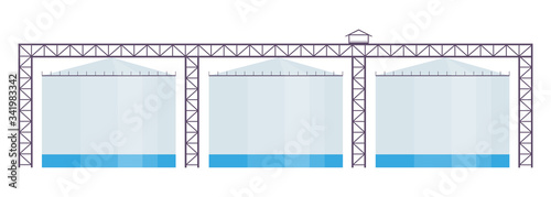 Industrial reservoirs cartoon vector illustration. Manufacturing plant, chemical plant tanks flat color object. Containers for water and fuel materials storage isolated on white background