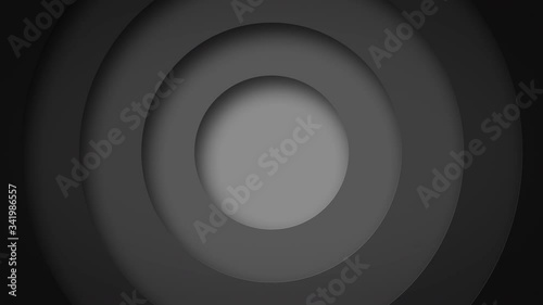 abstract logo promo pattern of circles with the effect of displacement black clean rings animation abstract background for business presentation seamless loop 4k  render