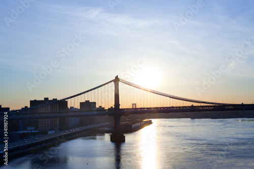 Manhattan Bridge over the East River  New York City  NY  United States