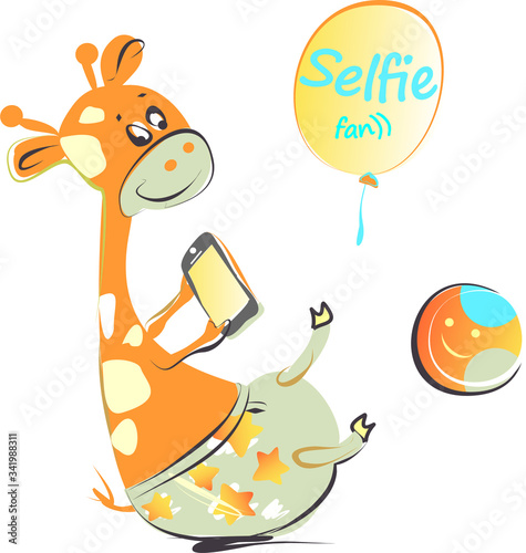 Cute hand painted giraffe vector clipart isolated on white perfect for print, packaging and all kinds of design.