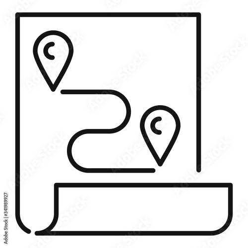 Exhibition center map icon. Outline exhibition center map vector icon for web design isolated on white background