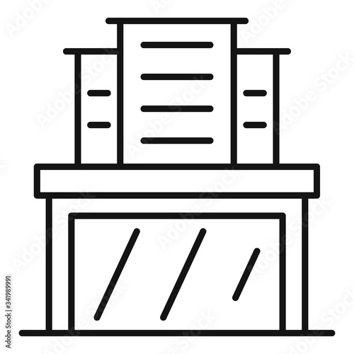 Exhibition center showroom icon. Outline exhibition center showroom vector icon for web design isolated on white background