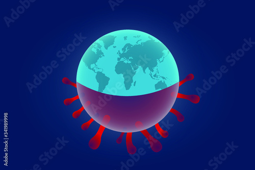 corona vs the world vector illutration
