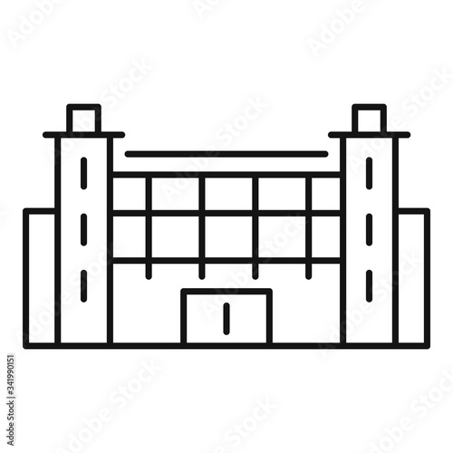 Dealer exhibition center icon. Outline dealer exhibition center vector icon for web design isolated on white background