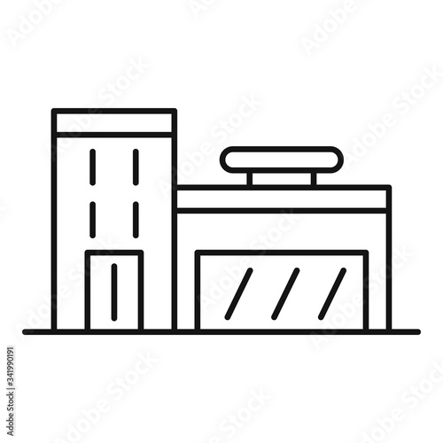 Exhibition center store icon. Outline exhibition center store vector icon for web design isolated on white background
