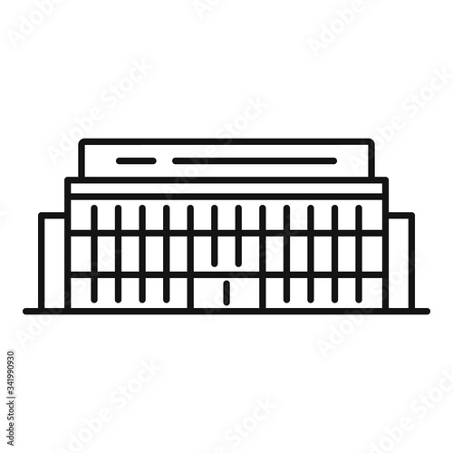 Company exhibition center icon. Outline company exhibition center vector icon for web design isolated on white background