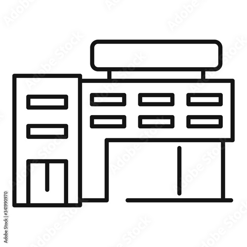 House exhibition center icon. Outline house exhibition center vector icon for web design isolated on white background