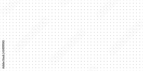 Horizontal seamless vector black dots on white background. Seamless dot grid technology background template.