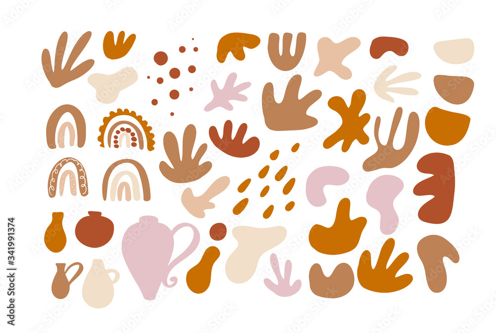 Big set of hand drawn various shapes and doodle objects. Abstract contemporary modern trendy vector illustration. All elements are isolated Big set of hand drawn various shapes and doodle objects. Abstract contemporary modern trendy vector illustration. All elements are isolated