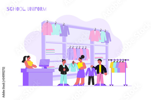 School Uniform Shop Illustration