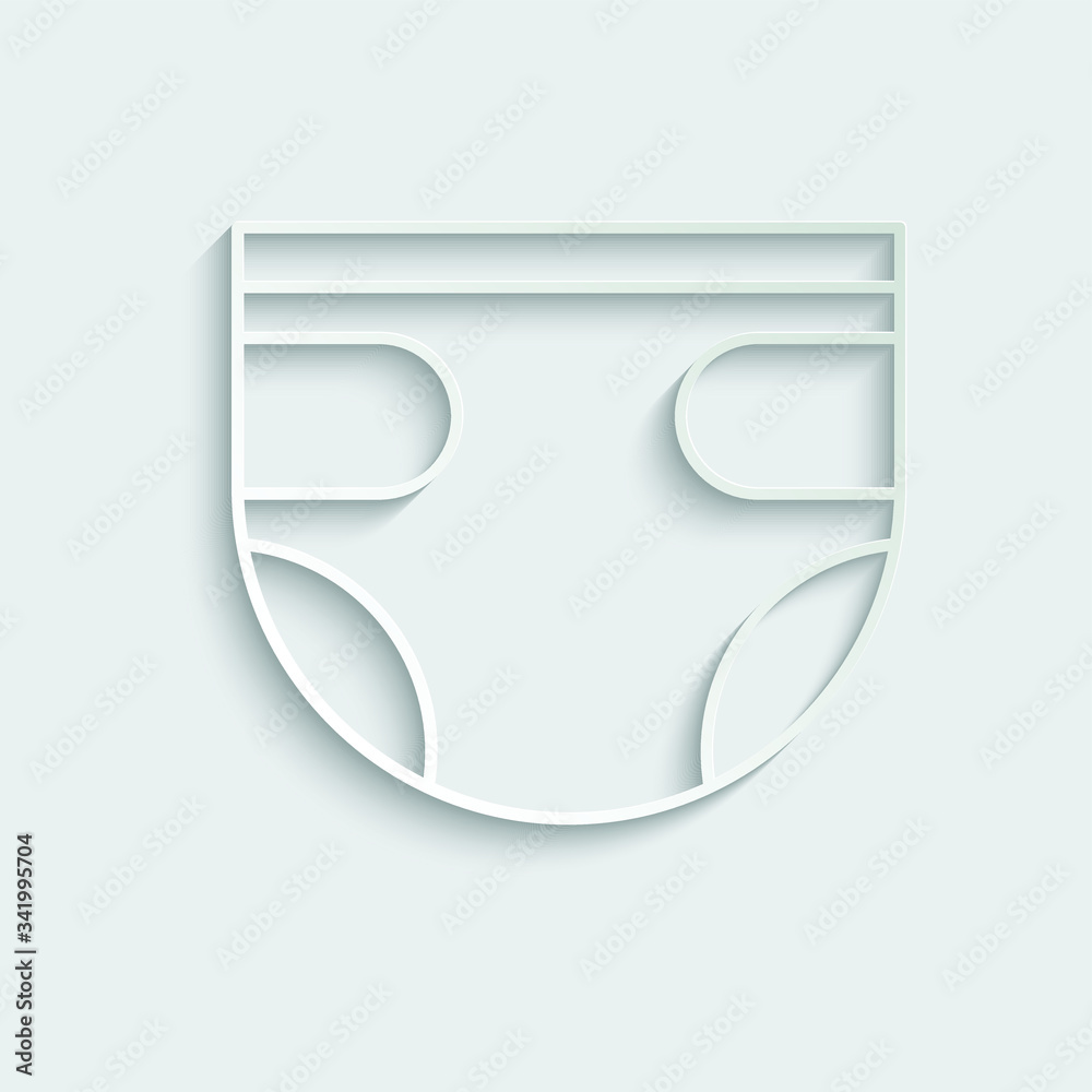paper baby diaper icon, vector nappy sign. paper baby diaper icon, vector nappy sign.