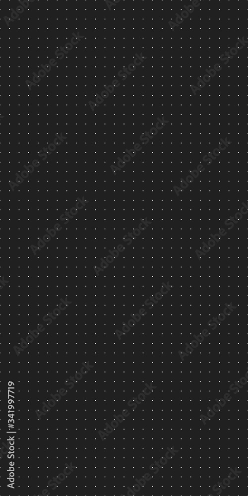 Vertical seamless vector dot grid paper for blueprint with white dots and black background. Seamless vector grid technology background. Vertical seamless vector dot grid paper for blueprint with white dots and black background. Seamless vector grid technology background.
