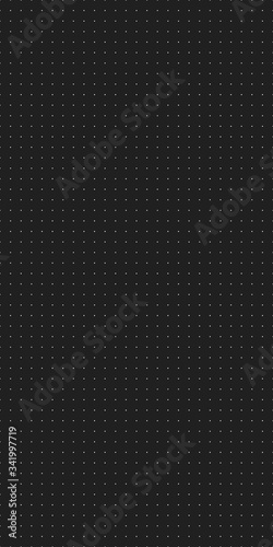 Vertical seamless vector dot grid paper for blueprint with white dots and black background. Seamless vector grid technology background.