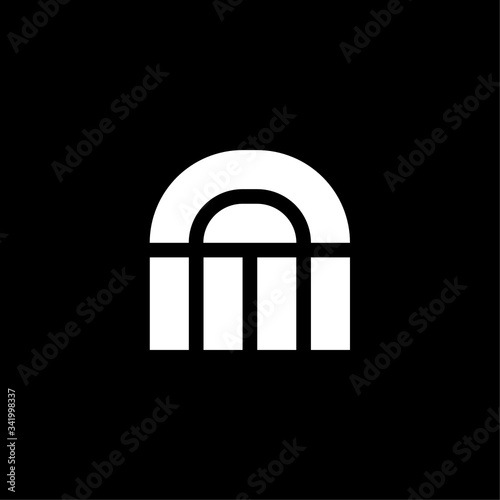 Vector Double Sided Geometric Lines Logo Letter A