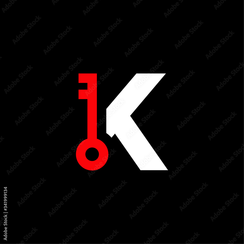 Vector Logo Letter Safety Security Key K Vector Logo Letter Safety Security Key K