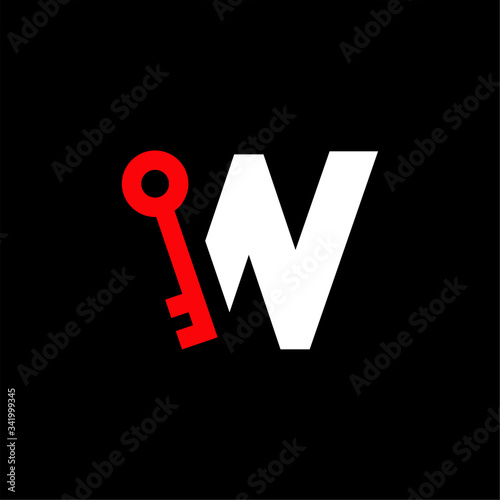Vector Logo Letter Safety Security Key W