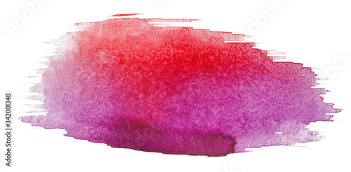 Watercolor blotch Red purple on a white background
