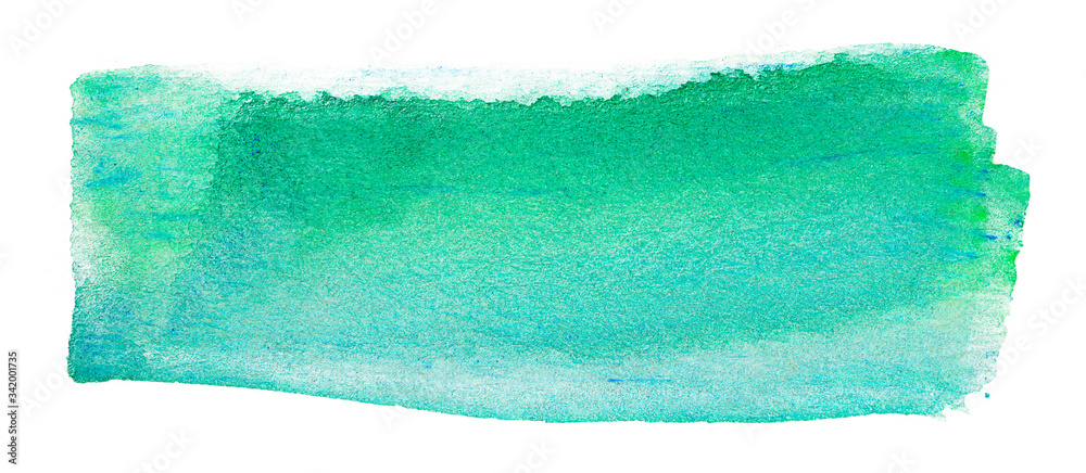 Green watercolor stain on a white background Green watercolor stain on a white background