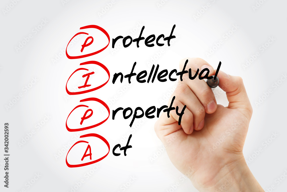 PIPA - Protect Intellectual Property Act acronym, concept background PIPA - Protect Intellectual Property Act acronym, concept background