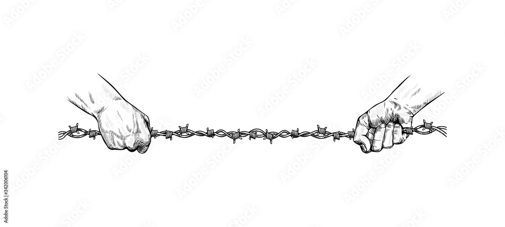 Pulling 2024 barbed wire