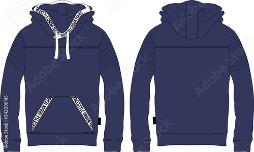 Boys hoodie long sleeve t-shirt wear technical template