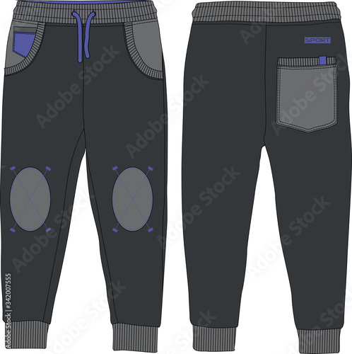 Boys sport joggers pants urban wear technical template